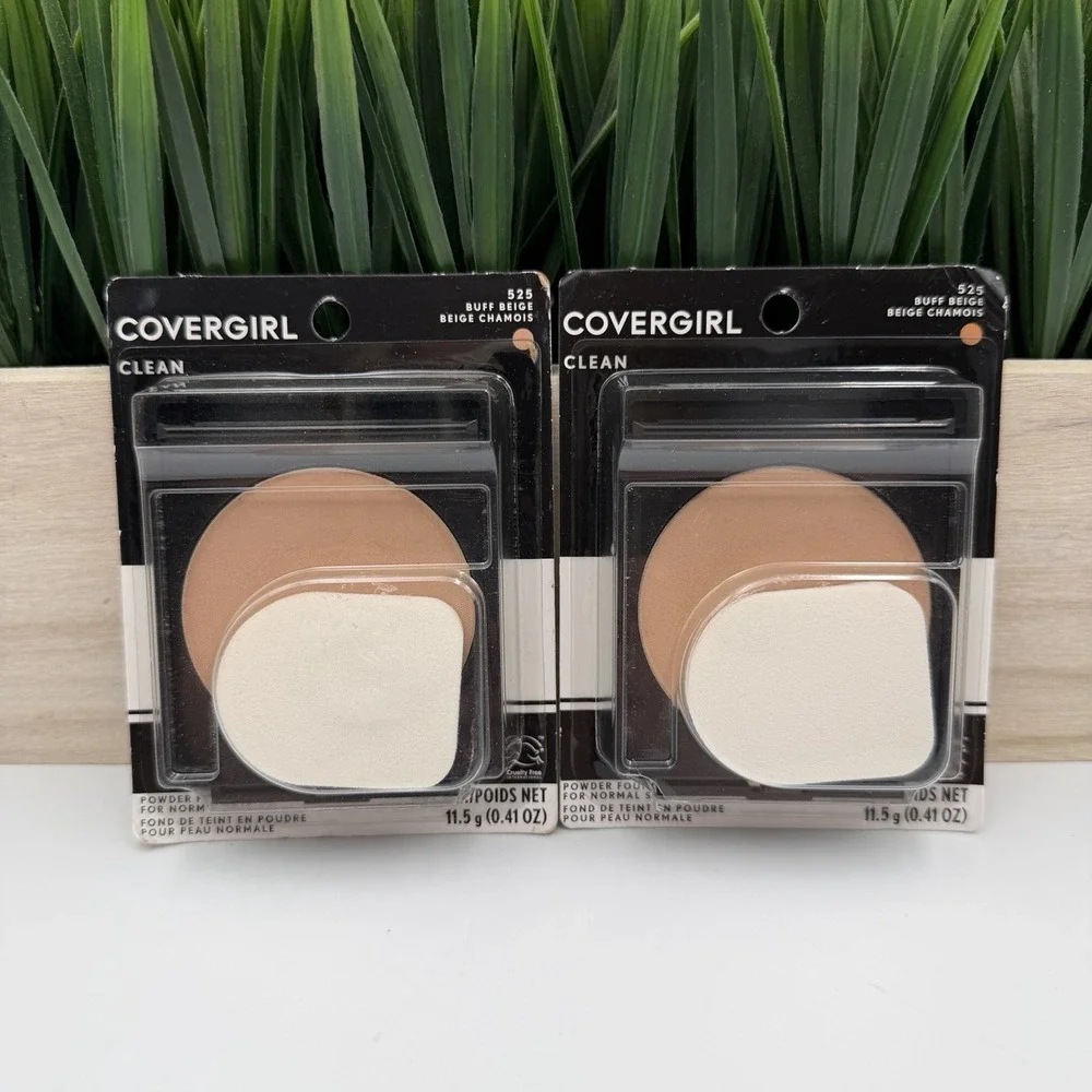 (2) COVERGIRL Clean Powder Foundation For Normal Skin #525 BUFF BEIGE